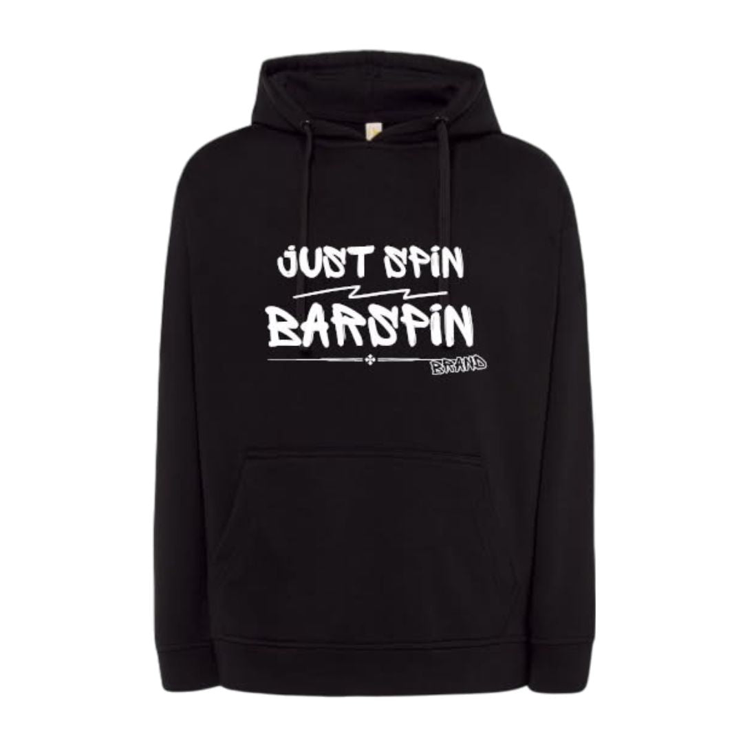 BLACK HOODIE "JUST SPIN BARSPIN"