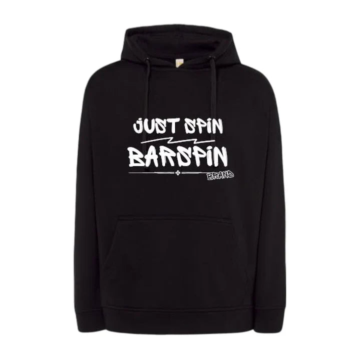 BLACK HOODIE "JUST SPIN BARSPIN"