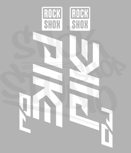 Wycinane naklejki na amortyzator Rock Shox Pike DJ (bez tła)