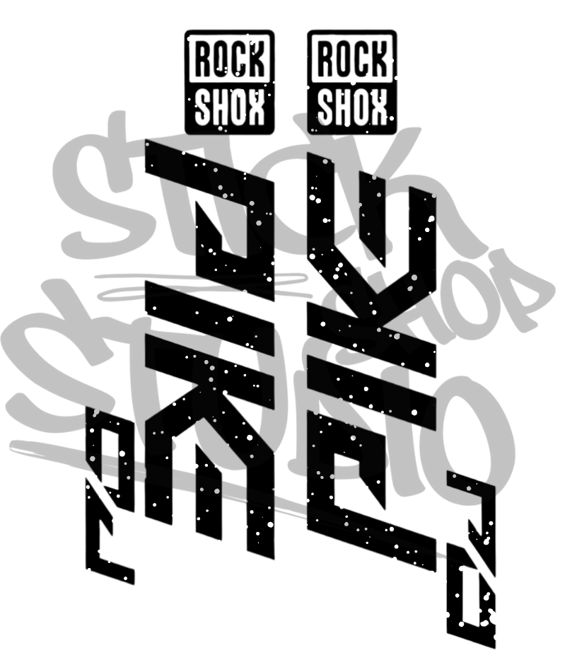 Wycinane naklejki na amortyzator Rock Shox Pike DJ (bez tła)