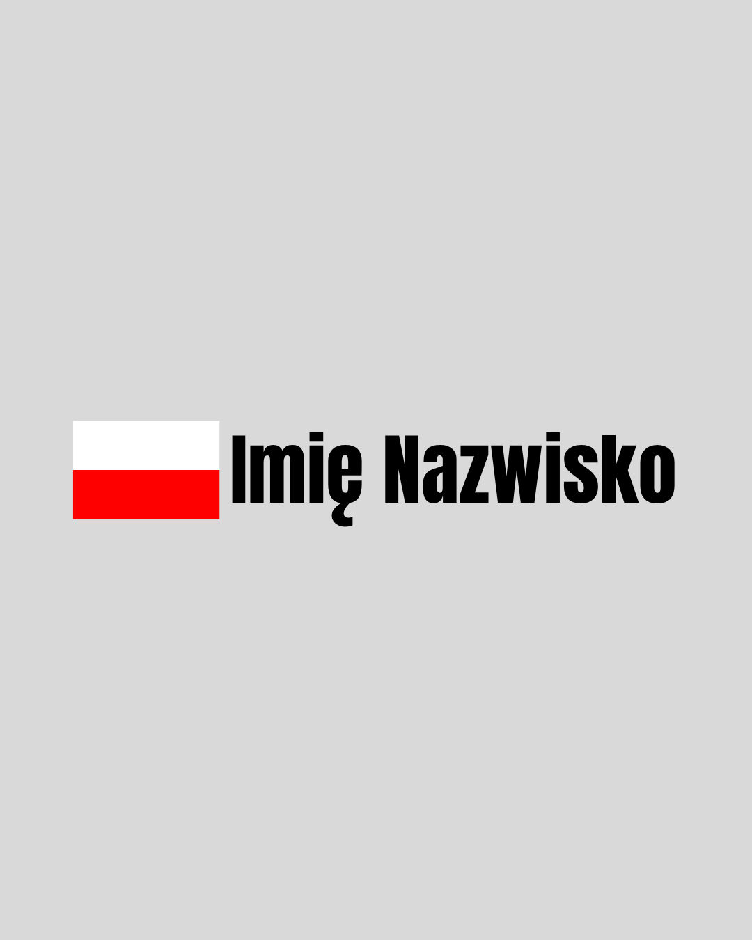 Naklejka flaga Polski z imieniem i nazwiskiem