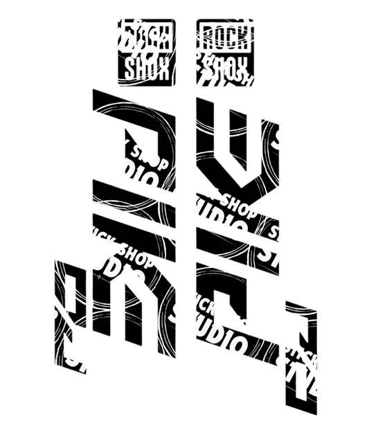 Wycinane naklejki na amortyzator Rock Shox Pike DJ (bez tła) logo decals