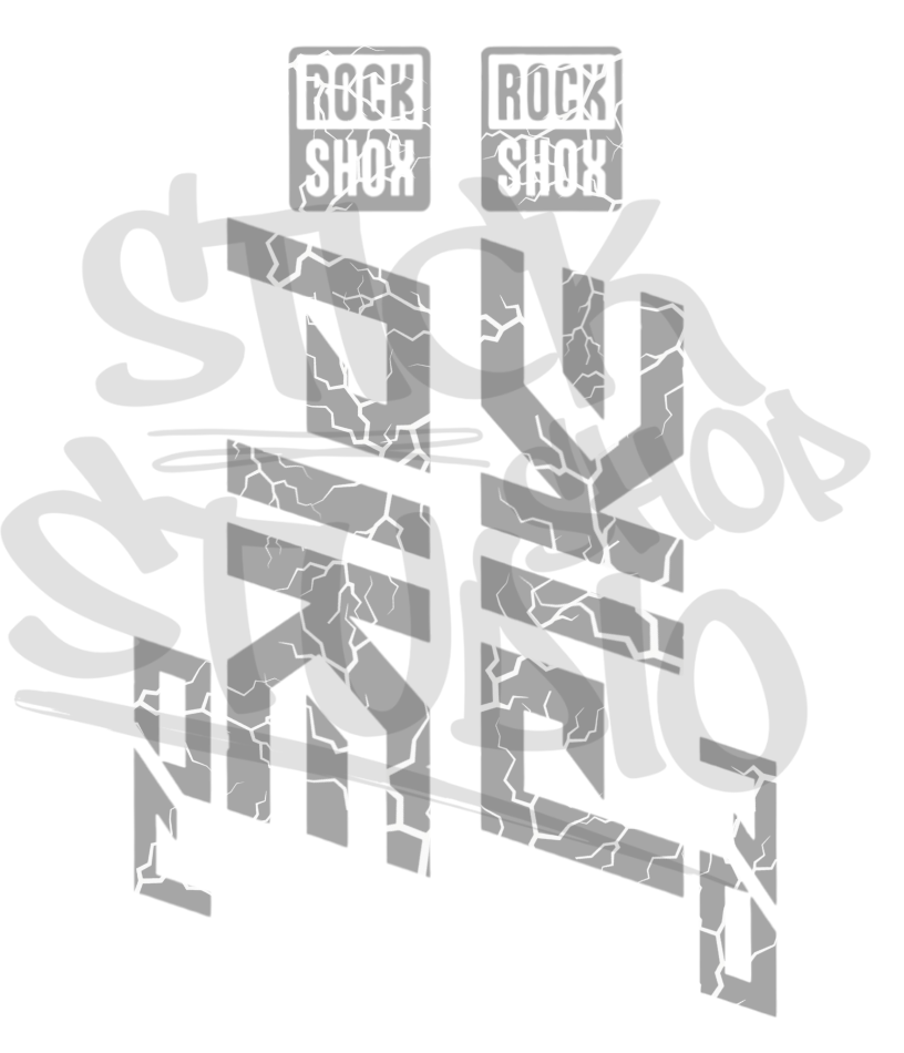 Wycinane naklejki na amortyzator Rock Shox Pike DJ (bez tła) thunder