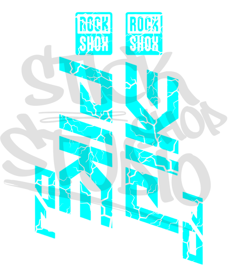 Wycinane naklejki na amortyzator Rock Shox Pike DJ (bez tła) thunder