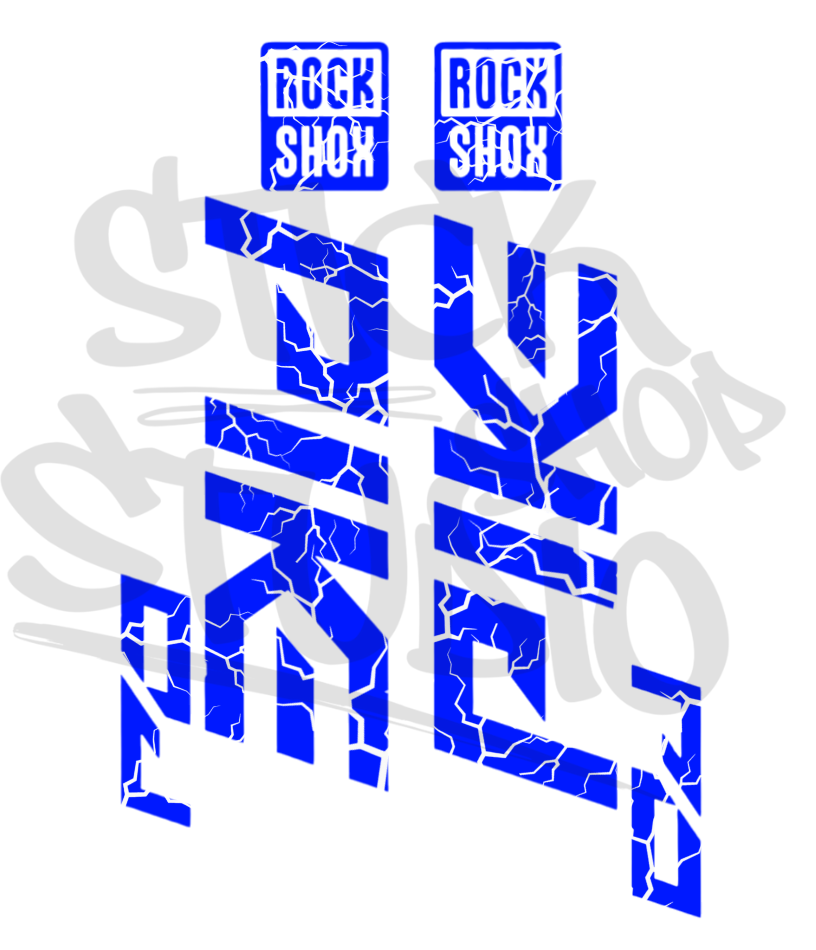 Wycinane naklejki na amortyzator Rock Shox Pike DJ (bez tła) thunder