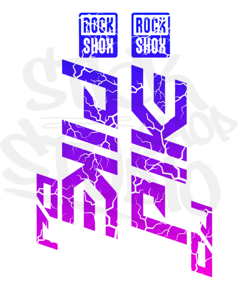 Wycinane naklejki na amortyzator Rock Shox Pike DJ (bez tła) thunder