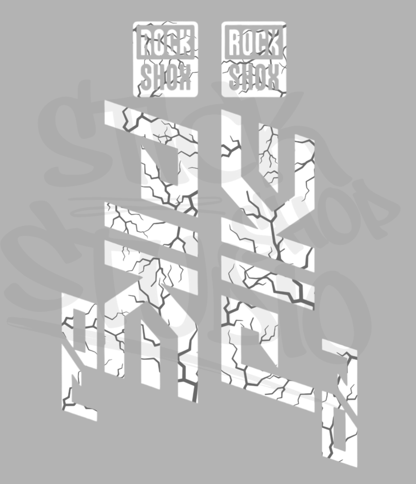 Wycinane naklejki na amortyzator Rock Shox Pike DJ (bez tła) thunder