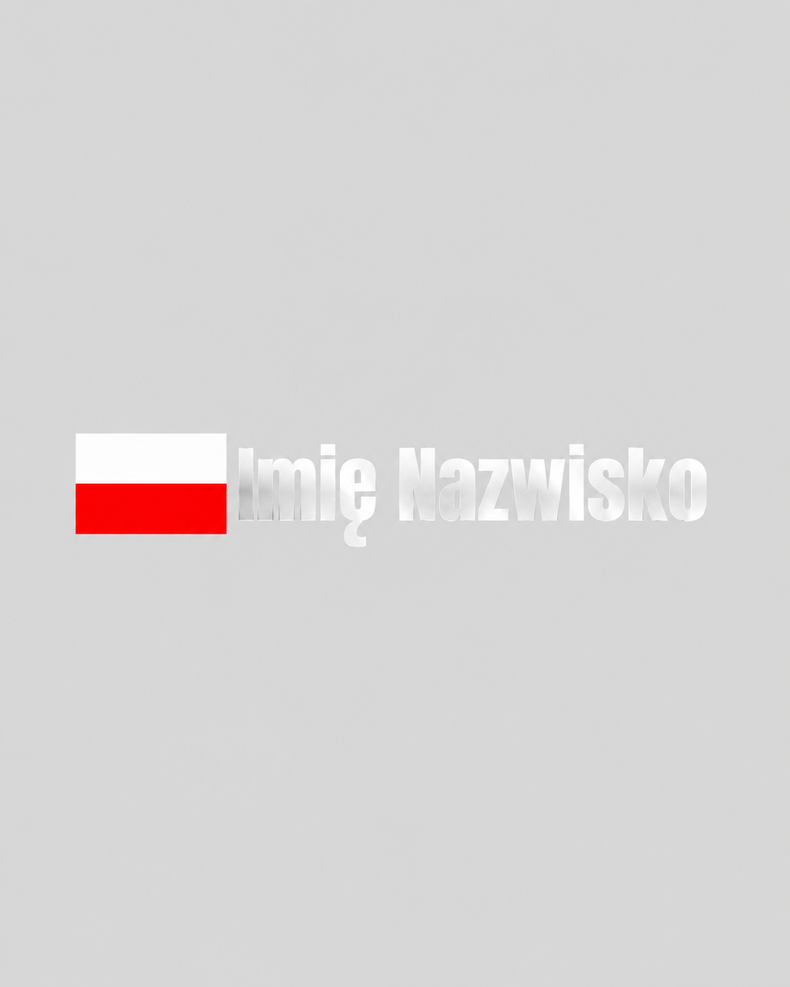 Naklejka flaga Polski z imieniem i nazwiskiem