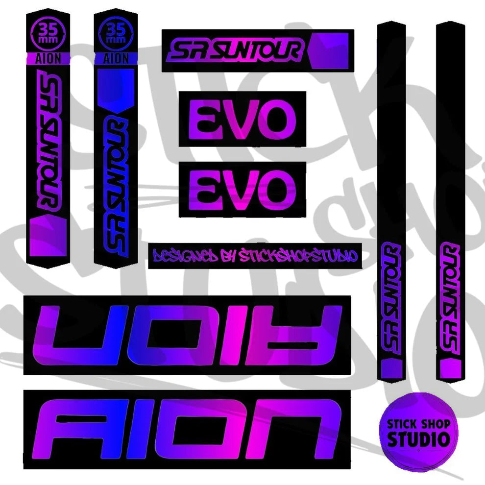 Zestaw naklejek na amortyzator Sr santour Aion