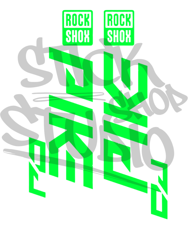 Wycinane naklejki na amortyzator Rock Shox Pike DJ (bez tła)