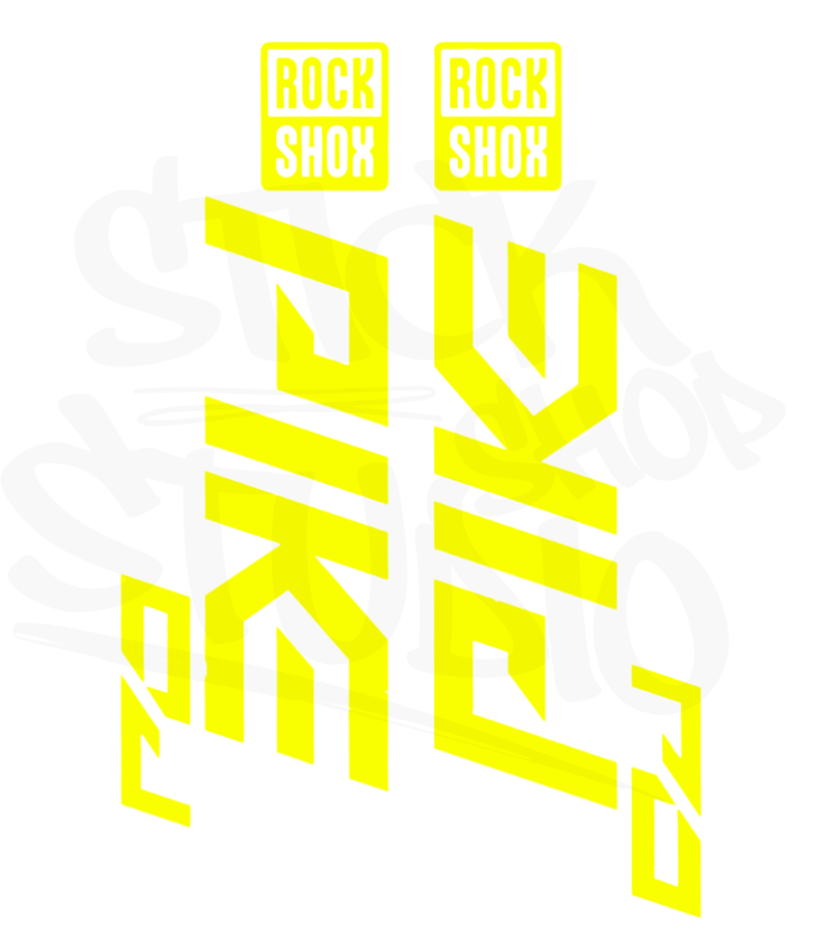 Wycinane naklejki na amortyzator Rock Shox Pike DJ (bez tła)