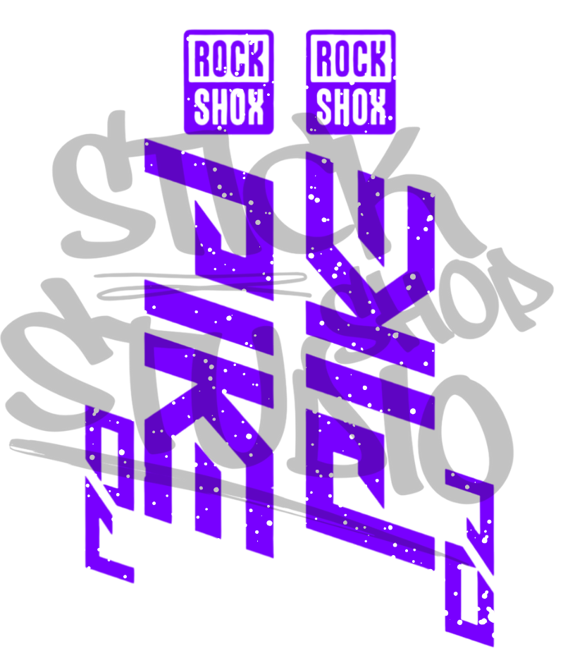 Wycinane naklejki na amortyzator Rock Shox Pike DJ (bez tła)