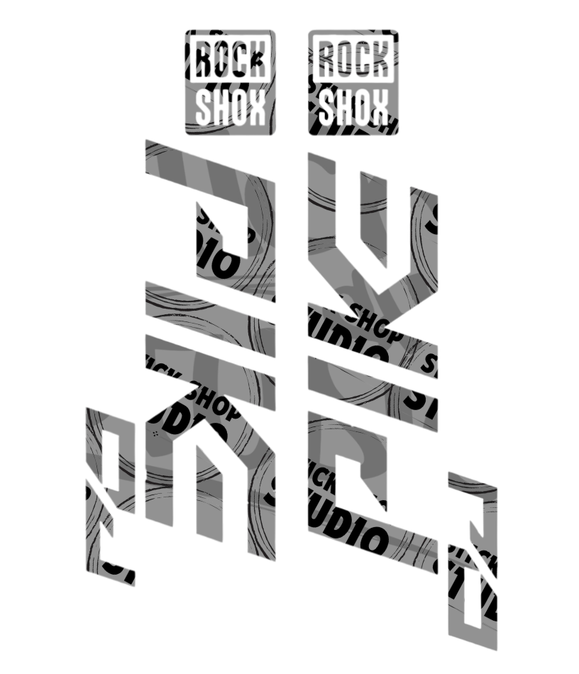 Wycinane naklejki na amortyzator Rock Shox Pike DJ (bez tła) logo decals