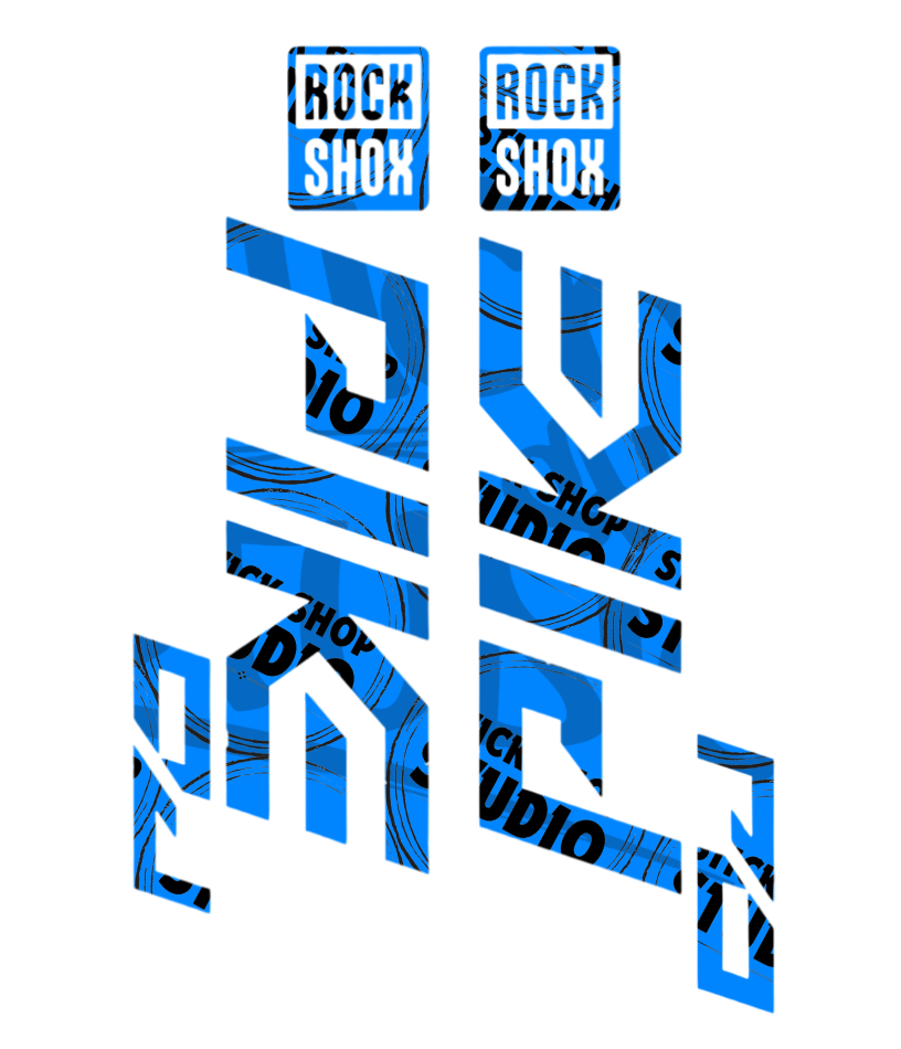 Wycinane naklejki na amortyzator Rock Shox Pike DJ (bez tła) logo decals