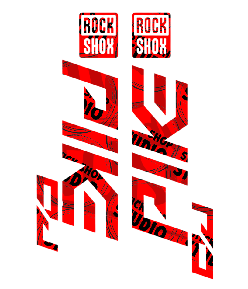 Wycinane naklejki na amortyzator Rock Shox Pike DJ (bez tła) logo decals