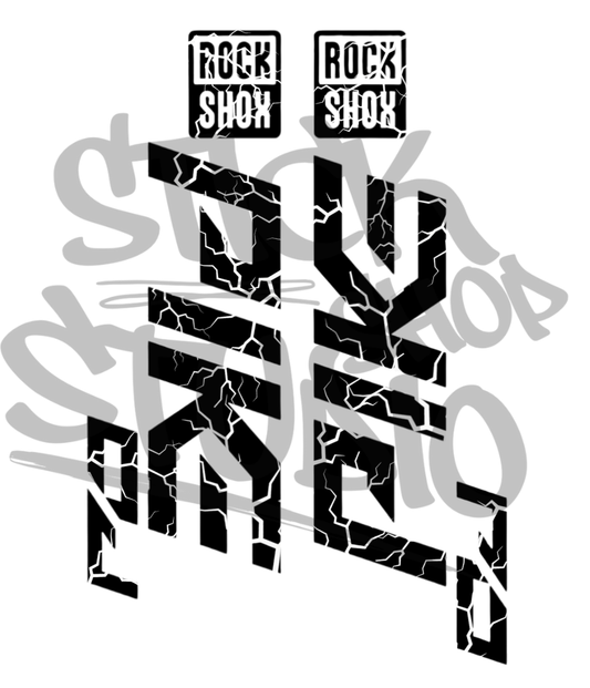 Wycinane naklejki na amortyzator Rock Shox Pike DJ (bez tła) thunder