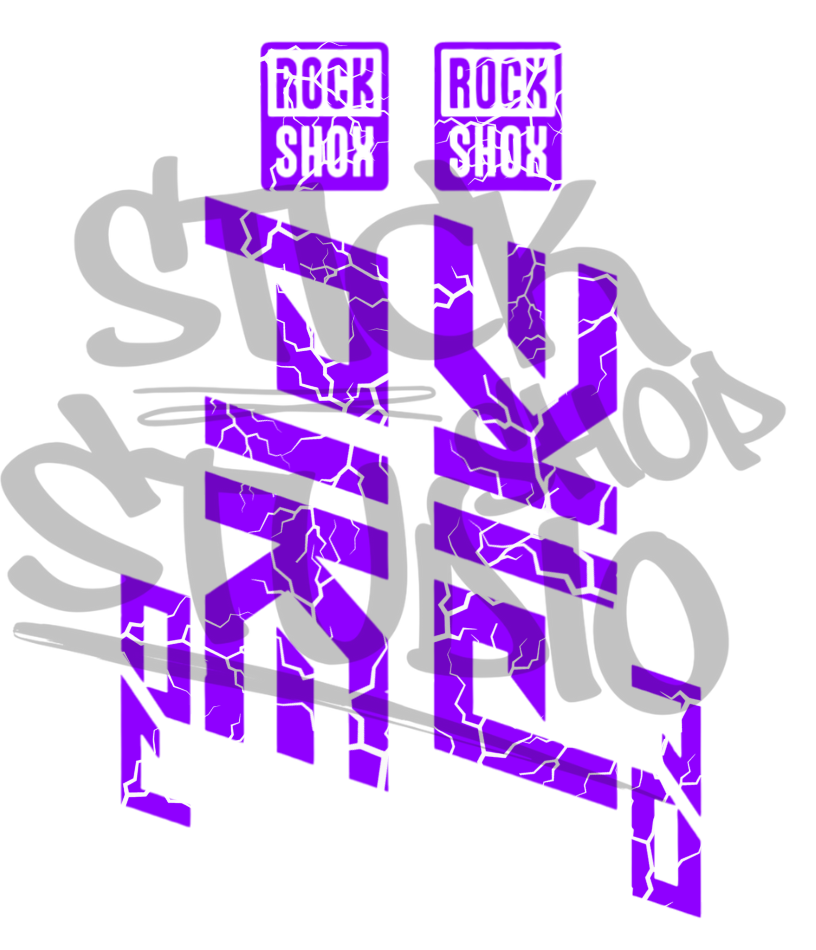 Wycinane naklejki na amortyzator Rock Shox Pike DJ (bez tła) thunder