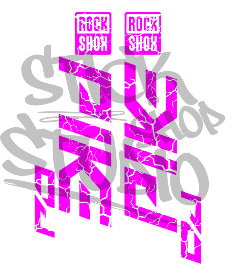 Wycinane naklejki na amortyzator Rock Shox Pike DJ (bez tła) thunder