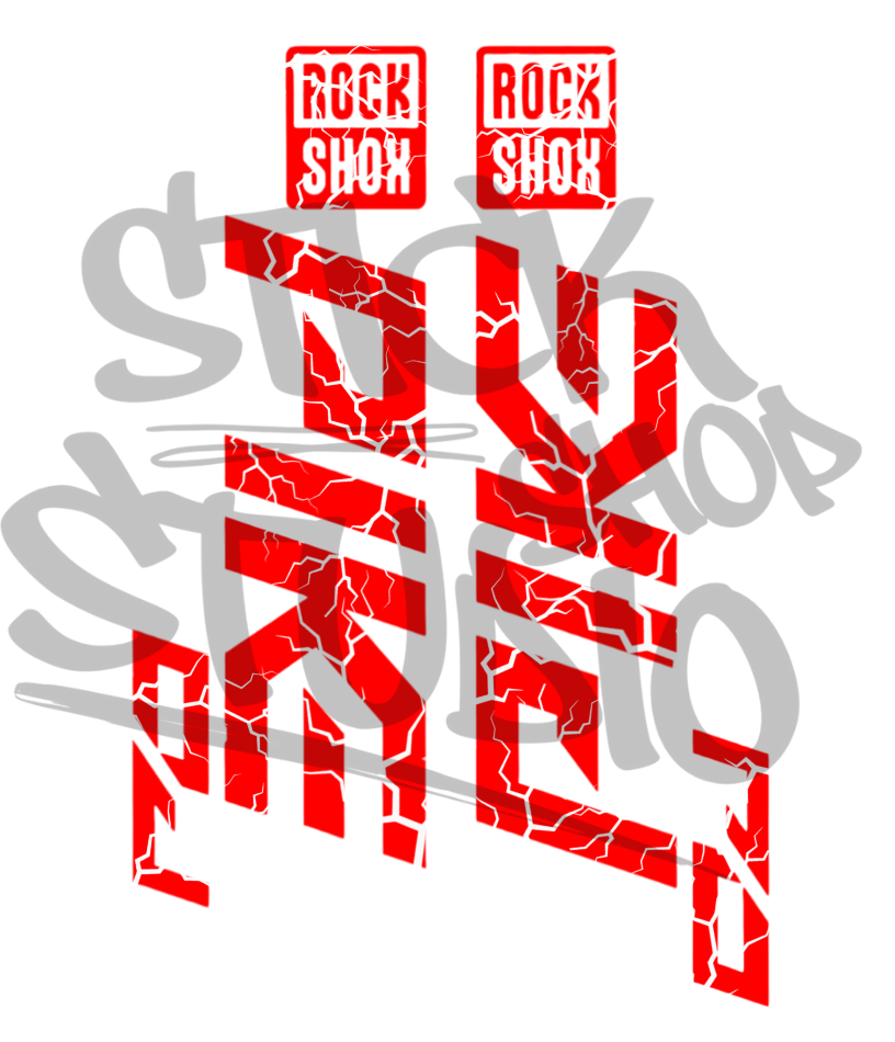Wycinane naklejki na amortyzator Rock Shox Pike DJ (bez tła) thunder