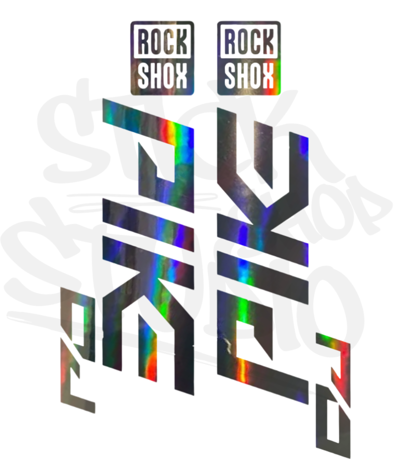 Wycinane naklejki na amortyzator Rock Shox Pike DJ (bez tła)