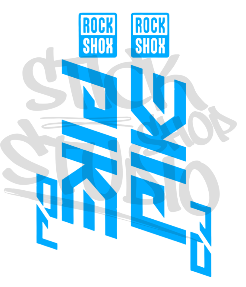 Wycinane naklejki na amortyzator Rock Shox Pike DJ (bez tła)