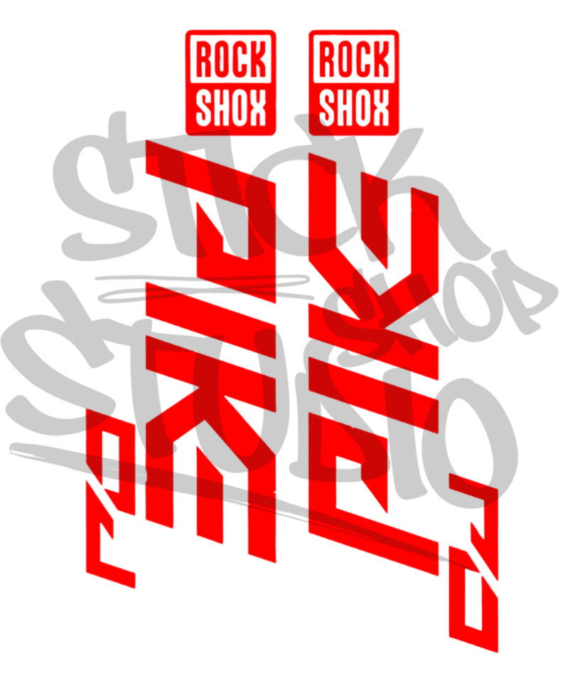 Wycinane naklejki na amortyzator Rock Shox Pike DJ (bez tła)